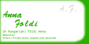 anna foldi business card